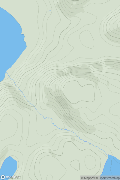 Thumbnail image for Creag nam Fitheach [Oban to Loch Fyne] [NM831044] showing contour plot for surrounding peak